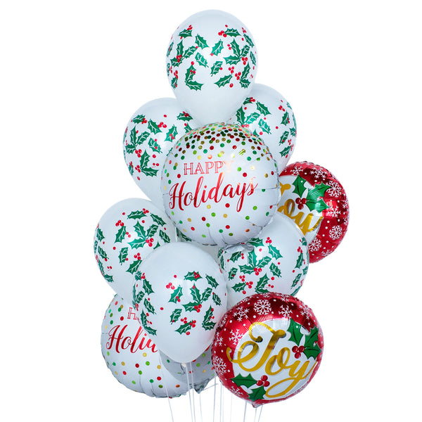 Season's Greetings Bouquet Luft Balloon Solid Color Balloons Chicago