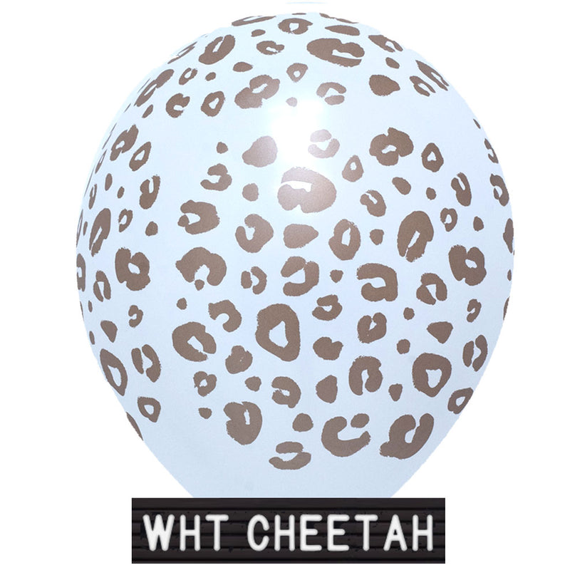 Helium-filled 11" - White Cheetah