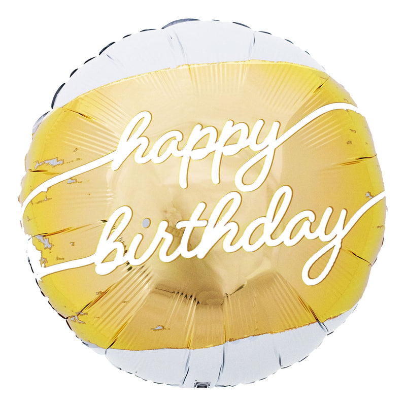 18" Gold Swish Birthday