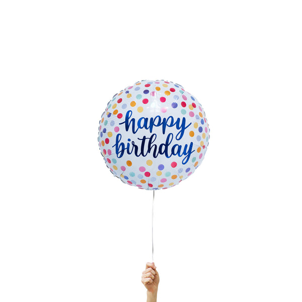 18" Birthday Color Dot - White
