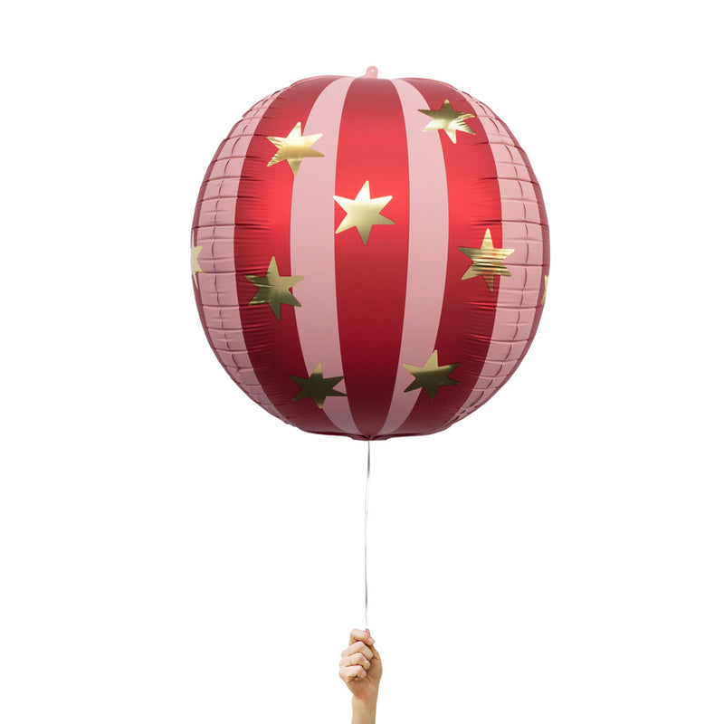 Star Foil Globe - Red/Pink