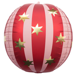 Star Foil Globe - Red/Pink