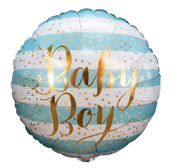 18" Stripe Baby Boy Round