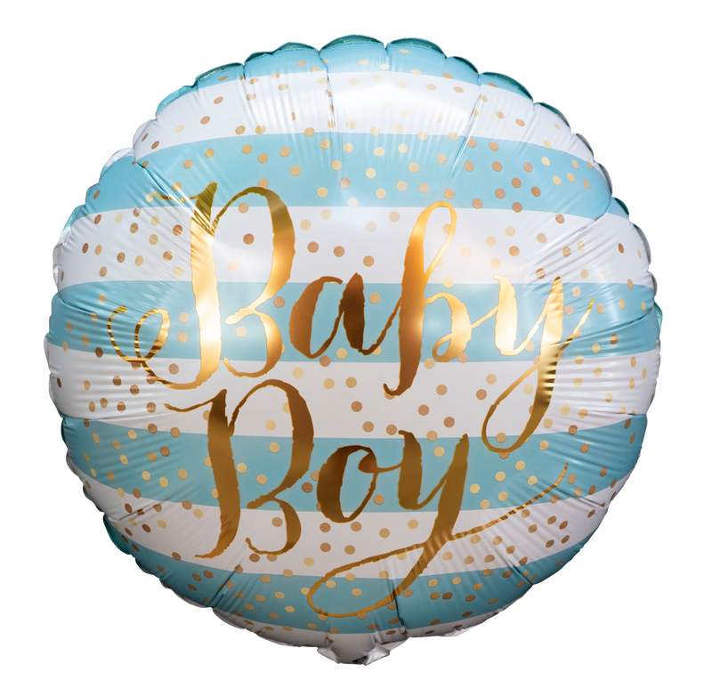 18" Stripe Baby Boy Round