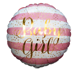 18" Stripe Baby Girl Round