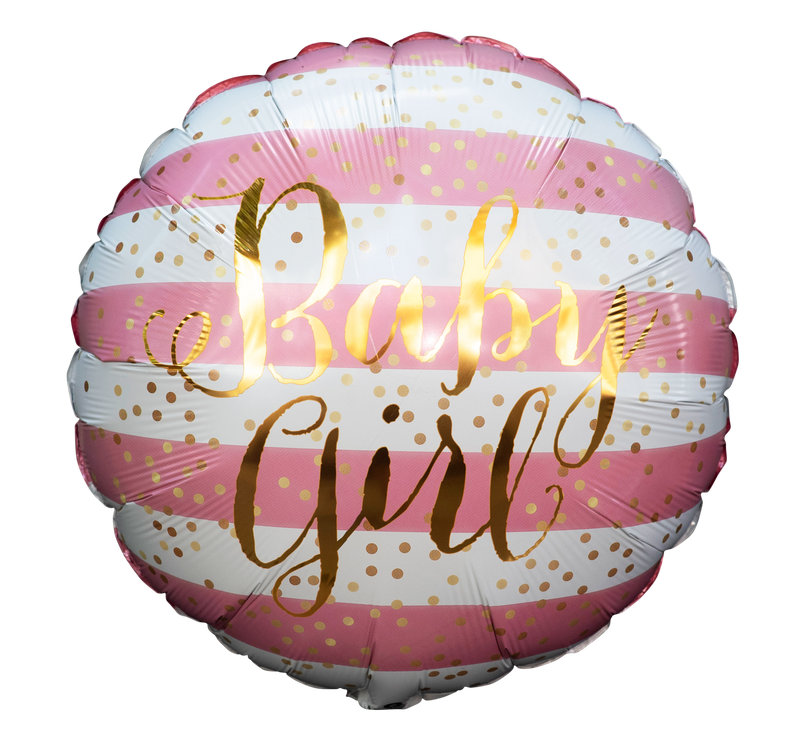 18" Stripe Baby Girl Round