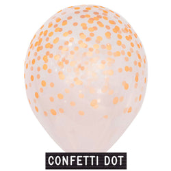 Helium-filled 11" Confetti Dot - ORANGE