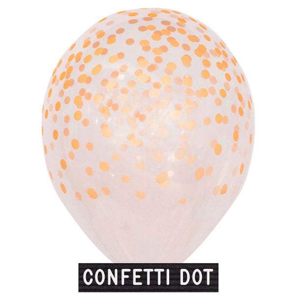 Helium-filled 11" Confetti Dot - ORANGE