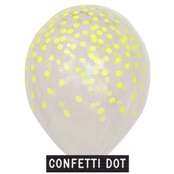 Helium-filled 11" Confetti Dot - YELLOW