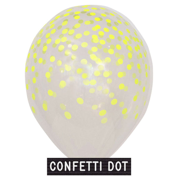 Helium-filled 11" Confetti Dot - YELLOW