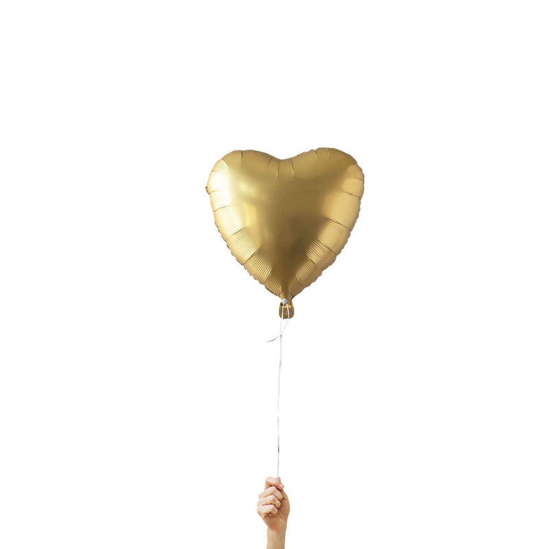 gold heart foil balloons