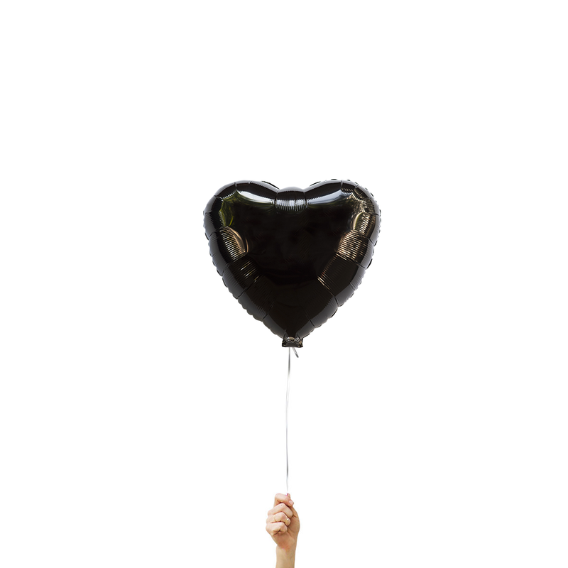 Ballon Mylar Coeur Noir (Onyx Black)