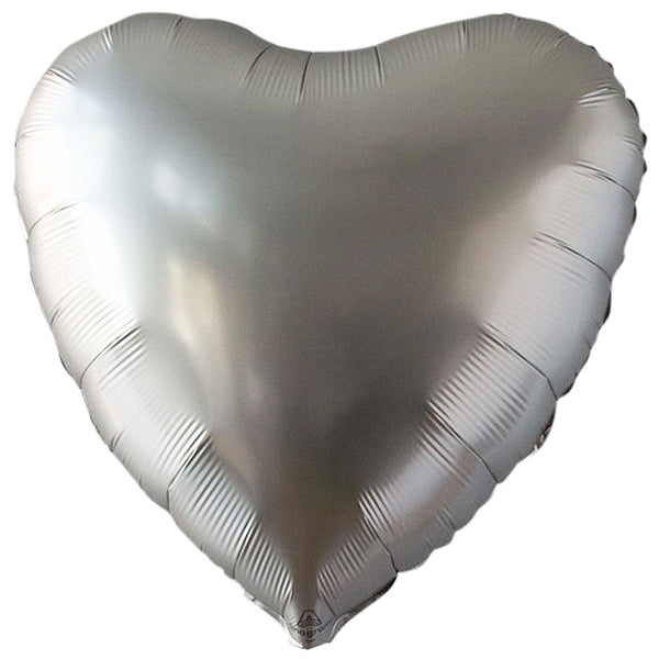 Satin Silver Heart