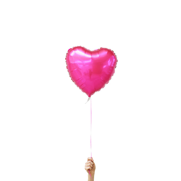 bright pink heart foil balloon