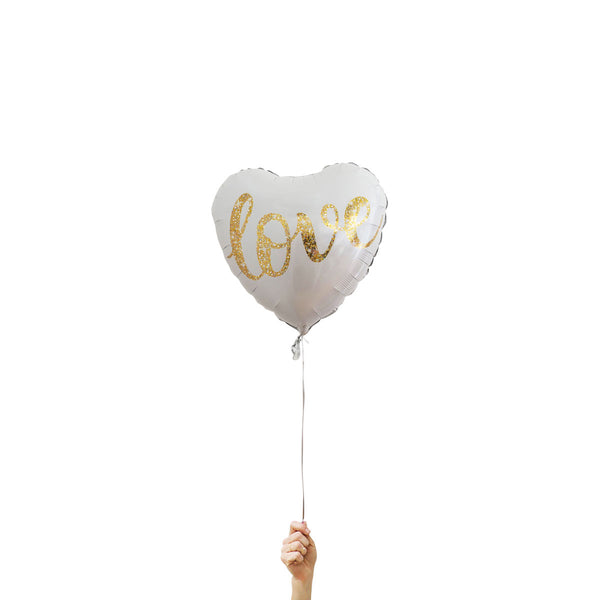 gold love heart foil balloons