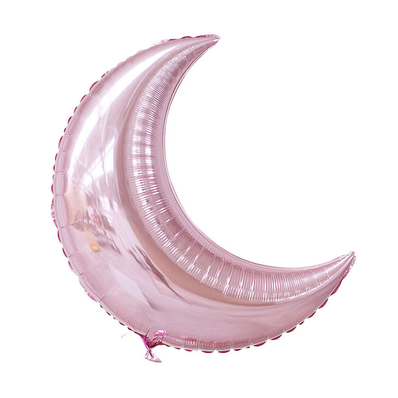 pink crescent moon foil balloons