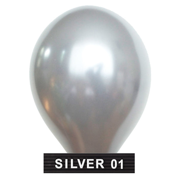 silver 11" balloons latex