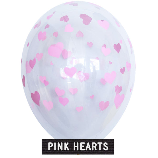Helium-filled 11" Pink Hearts