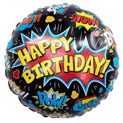 18" Superhero Black Birthday