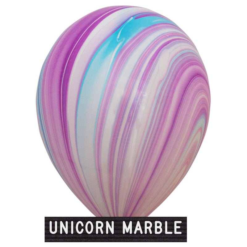 unicorn marble balloons 11" latex