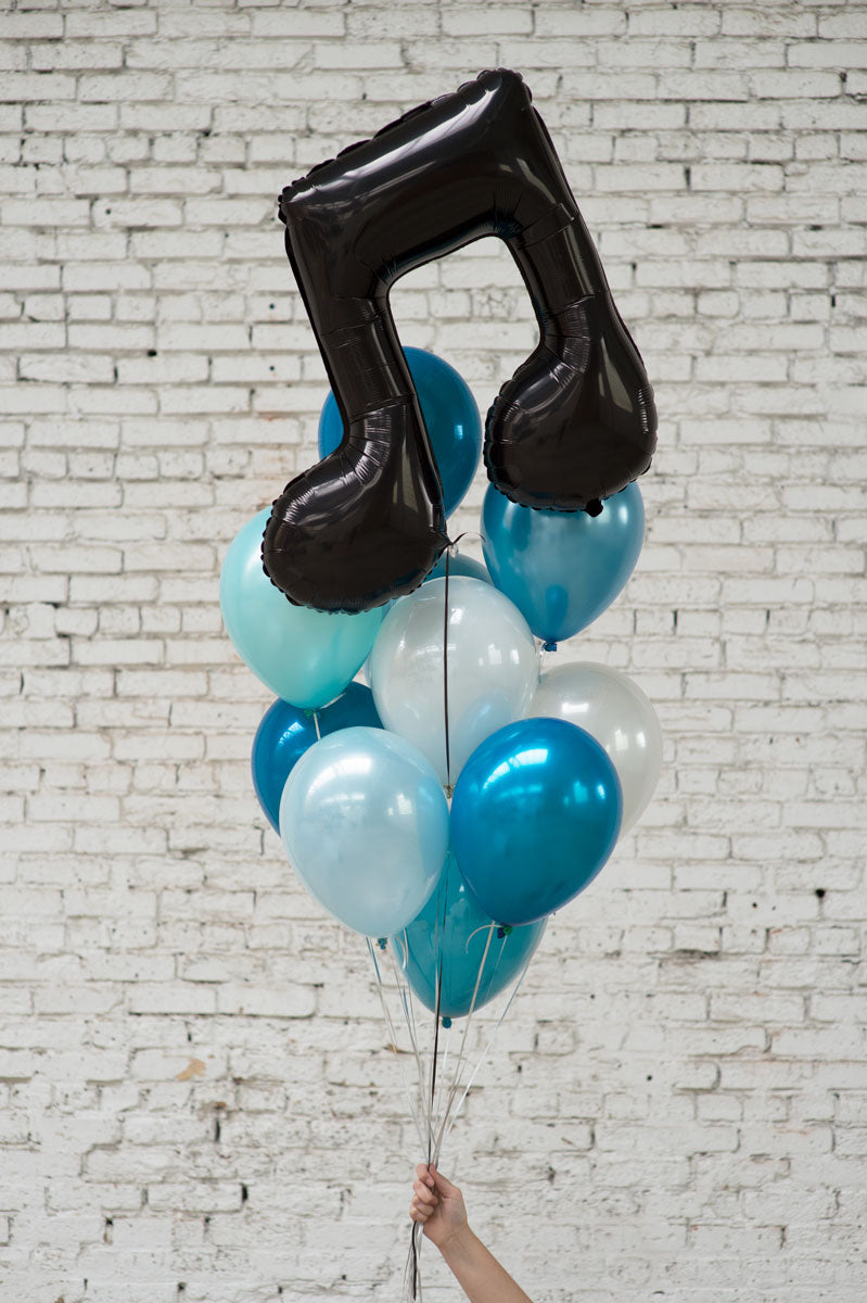 music note foil balloon bouquet