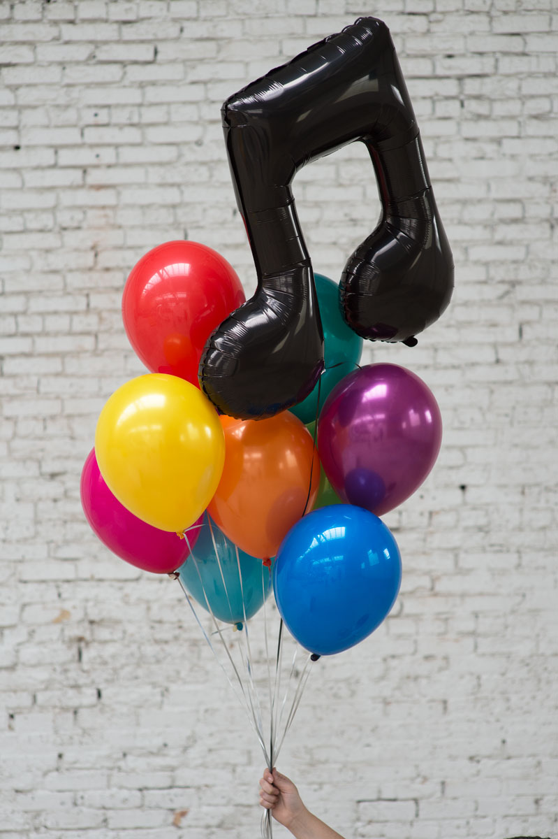 music note foil balloon bouquet