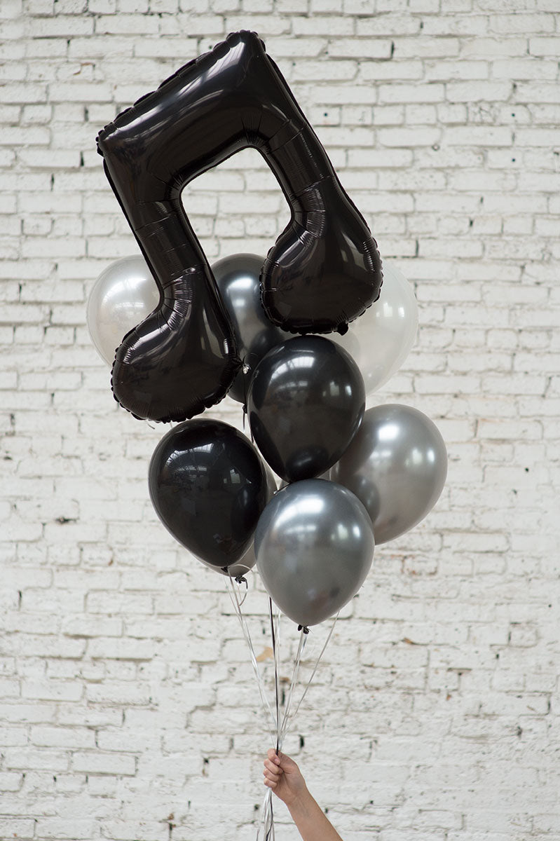 music note foil balloon bouquet