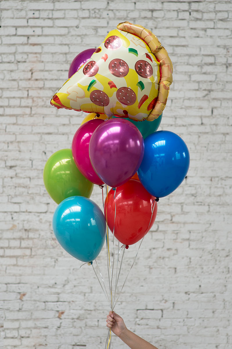 pizza foil balloon bouquet