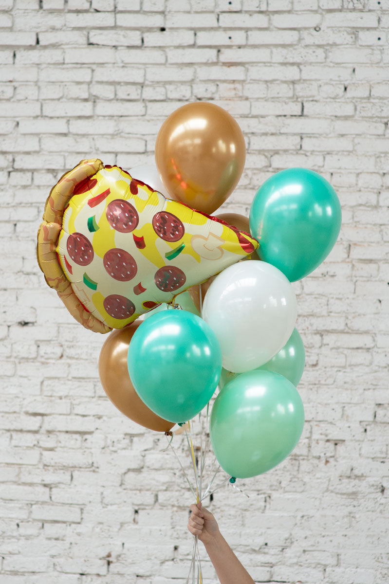 pizza foil balloon bouquet