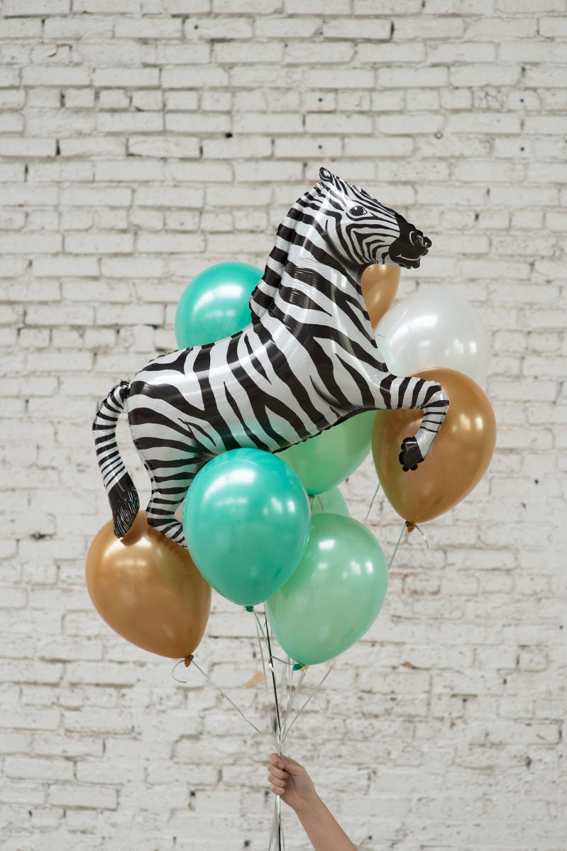 zebra foil balloon bouquet